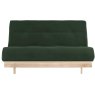 Kobe Double Futon/Sofa Bed Fabric Forest Green Straight On