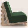 Kobe Double Futon/Sofa Bed Fabric Forest Green Side On