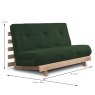 Kobe Double Futon/Sofa Bed Fabric Forest Green Dimensions