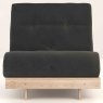 Kobe Single Futon/Sofa Bed Fabric Charcoal Straight On