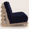 Kobe Double Futon/Sofa Bed Fabric Navy Side On