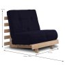 Kobe Single Futon/Sofa Bed Fabric Navy Dimensions
