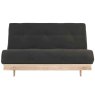 Kobe Double Futon/Sofa Bed Fabric Charcoal Straight On