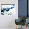Camelot Blue Abstract 90cm x 119cm Picture Silver Frame Lifestyle