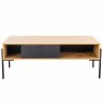 Madrid Coffee Table Oak & Black Straight On