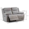 Robson Electric Reclining 2 Seater Sofa Fabric Light Grey Measurements