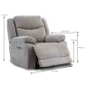 Robson Electric Reclining Armchair Fabric Light Grey Measurements
