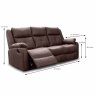 Velino Manual Reclining 3 Seater Sofa With Dropdown Tray Faux Suede Chestnut Brown Measurements
