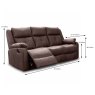 Velino 3 Seater Manual Reclining Sofa With Dropdown Tray Faux Suede Chestnut Dimensions