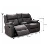 Velino 2 Seater Manual Reclining Sofa With Console & Storage Faux Suede Anchor Grey Dimensions