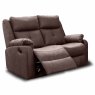 Velino Manual Reclining 2 Seater Sofa Faux Suede Chestnut Brown