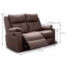 Velino 2 Seater Manual Reclining Sofa Faux Suede Chestnut Dimensions