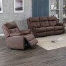 Velino Manual Reclining Armchair Faux Suede Chestnut Brown Lifestyle