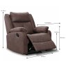 Velino Manual Reclining Armchair Faux Suede Chestnut Brown Dimensions