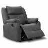 Velino Manual Reclining Armchair Faux Suede Anchor Grey