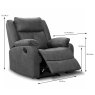 Velino Manual Reclining Armchair Faux Suede Anchor Grey Dimensions