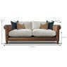 Alexander & James Ralphie 2 Seater Sofa Tote Leather & Fabric Mix Measurements