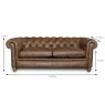 Alexander & James Abraham Junior 3 Seater Sofa Satchel Leather Measurements