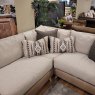 Alexander & James Haven 4+ Corner Sofa Leather & Fabric Mix With Scatter Cushions Taupe Corner
