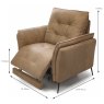 Monterosso Electric Reclining Narrow Armchair Leather Category 30 Measurements