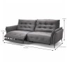 Monterosso Electric Reclining 3.5 Seater Sofa Leather Category 30 Measurements