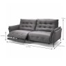Monterosso Electric Reclining 3 Seater Sofa Leather Category 30 Measurements