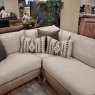 Alexander & James Haven 4+ Corner Sofa RHF Leather & Fabric Mix With Scatter Cushions Taupe Corner