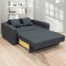 Danny 2 Seater Sofa Bed Fabric Charcoal Open