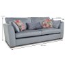 Ordesa 3 Seater Sofa All Fabrics Measurements