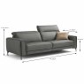 Egoitaliano Gary 4 Seater Sofa Leather Category B Measurements