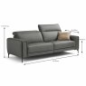 Egoitaliano Gary 3 Seater Sofa Leather Category B Measurements