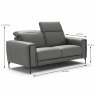 Egoitaliano Gary 2 Seater Sofa Leather Category B Measurements