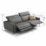 Egoitaliano Gary Electric Reclining 3 Seater Sofa With 2 Electric Recliners Leather Cat B Measure