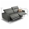 Egoitaliano Gary Electric Reclining 2.5 Seater Sofa With 2 Electric Recliners Leather Cat B Measure