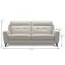 Valtellina 3 Seater Sofa Leather Category 13(S) Measurements