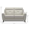 Valtellina 2 Seater Sofa Leather Category 13(S) Measurements