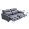 Egoitaliano Oliver Electric Reclining 4 Seater Sofa & 2 Electric Recliners Leather Cat B Measure