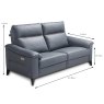 Egoitaliano Oliver Electric Reclining 2.5 Seater Sofa & 2 Electric Recliners Leather Cat B Measure