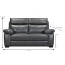 Casentino Manual Reclining 2 Seater Sofa Leather Category 15(S) Measurements