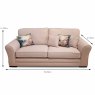 Sorca 4 Seater Standard Back Sofa All Fabrics Measurements