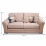 Sorca 3 Seater Standard Back Sofa All Fabrics Measurements