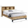 Bali Double (135cm) Bedstead With Bookcase Oak Measurements