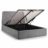 Frida Double (135cm) Ottoman Bedstead Fabric Grey Open