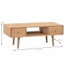 Jenson Coffee Table With 2 Drawers Light Oak Measurements