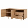 Jenson Wide 2 Door Sideboard Light Oak Open