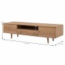 Jenson Wide TV/Entertainment Unit Light Oak Measurements