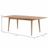 Jenson 6 Person Dining Table Light Oak Dimensions