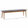 Jenson 3 Person Dining Bench Light Oak With Upholstered Seat Pad Grey Measurements