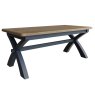 Hayley 6 Person Cross Legged Dining Table Midnight Blue