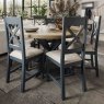 Hayley 6 Person Round Dining Table Midnight Blue Lifestyle